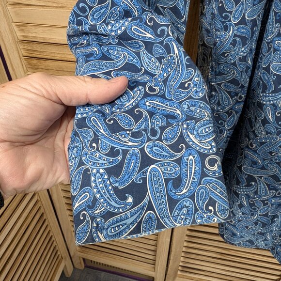 Wrangler George Straight Collection Blue Paisley Button-Up Shirt Size XXL - Picture 4 of 14